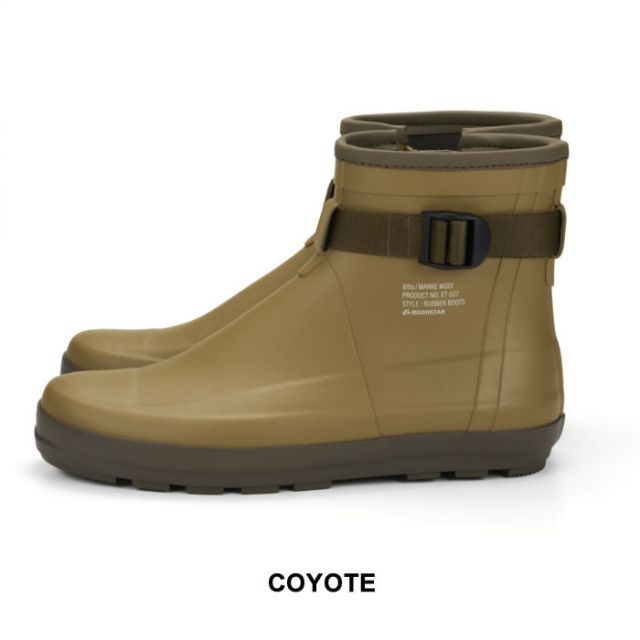 【偽造品10倍補償】公式正規品！種類5：COYOTE/24cm ムーンスター エイトテンス 長靴 レインブーツ ショートブーツ 810s マルケ モディ ET027 MARKE MODI ワークブーツタイプ レディース メンズ ユニセックス ホワイト ブラウン チャコール キャンプ (240 ベルクロ式