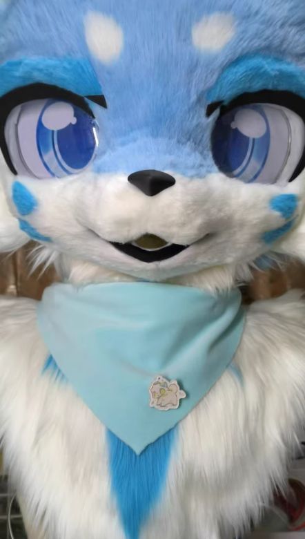 着ぐるみヘッド 犬 猫 青 ブルー 全頭ヘッド ケモノ ファースーツ
