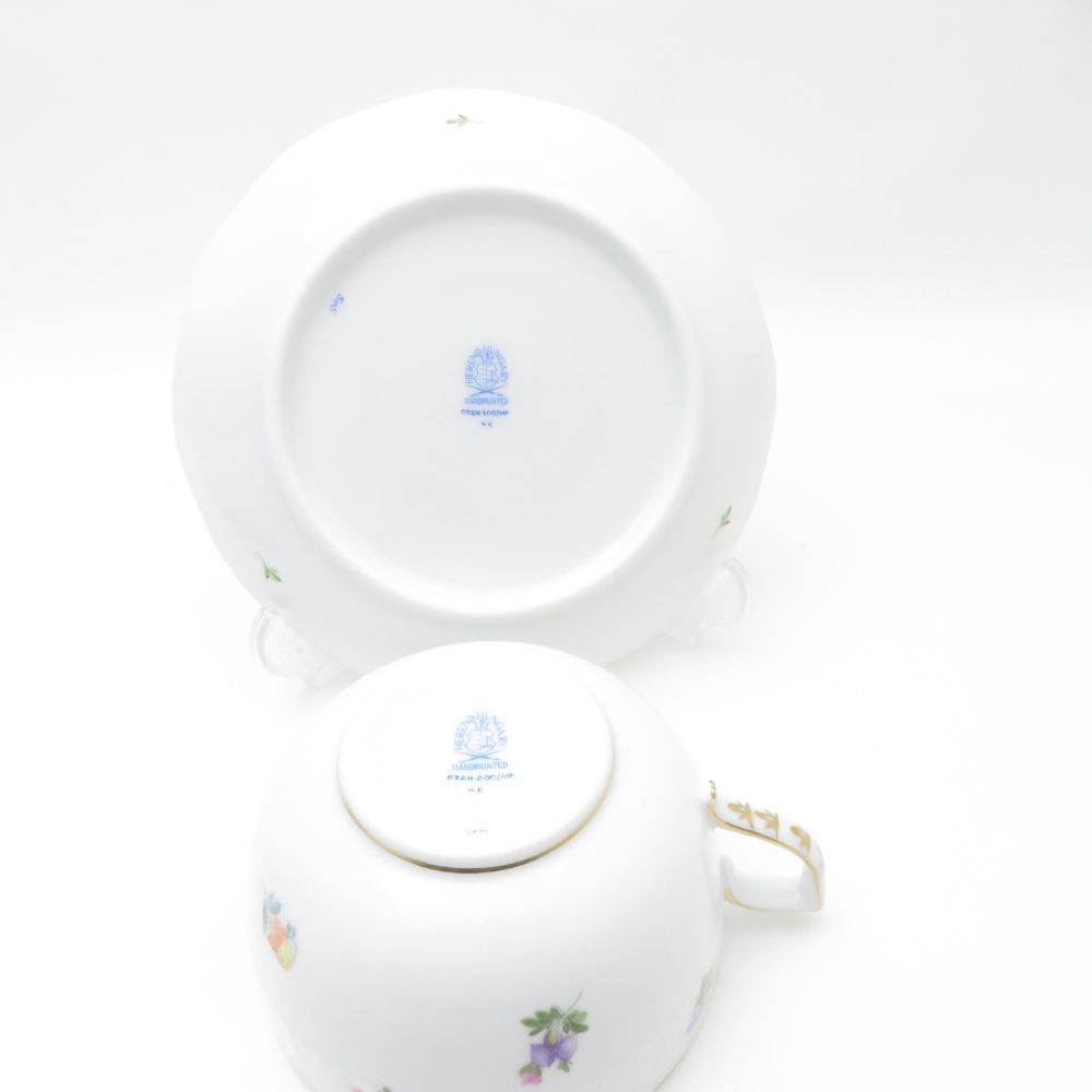 Herend - 美品 Herend ヘレンド ミルフルール MF 724 ティーカップ＆ソーサー 2客 ペア 小花柄 フラワー 金彩 紅茶 碗皿 SU11986S2 Herend - 美品 Herend ヘレンド ミルフルール MF 724 ティー
