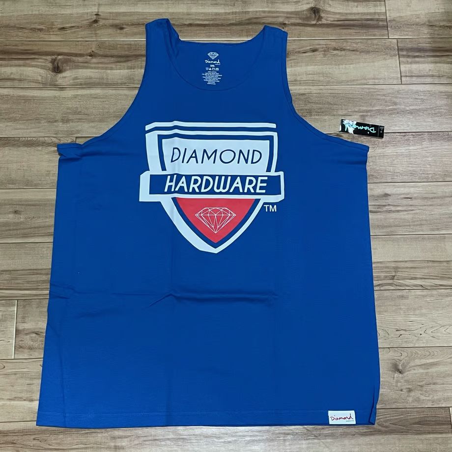 【2XL】 米国製 ダイヤモンドサプライ Diamond Supply Co タンクトップ 青 Hardwere