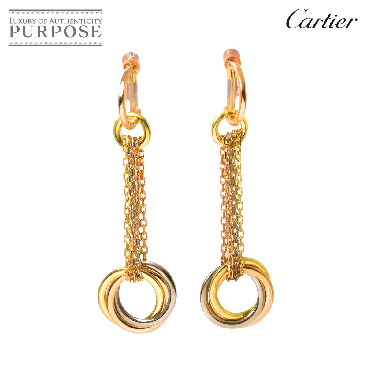 CARTIER カルティエ トリニティ イヤリング ダイヤモンド K18 YG