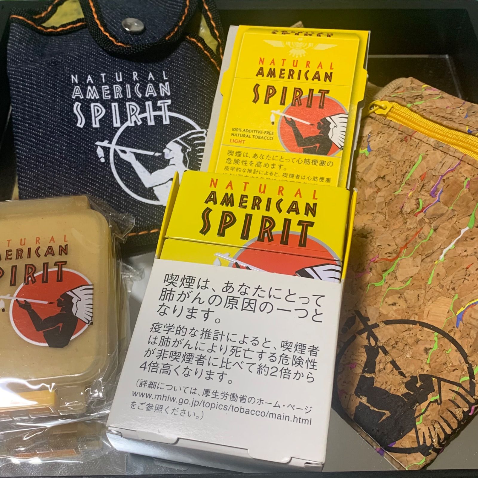 ナチュラルアメリカンスピリット タバコケース&灰皿2種類&携帯灰皿
