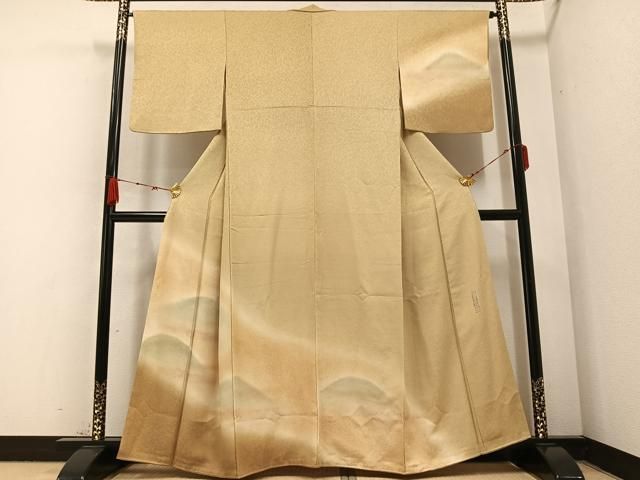 平和屋着物●訪問着　作家物　草木染　遠山霞文　暈し染め　金彩　正絹　逸品　AABB4380ph 平和屋着物○訪問着 作家物 草木染 遠山霞文 暈し染め 金彩 正絹 逸品