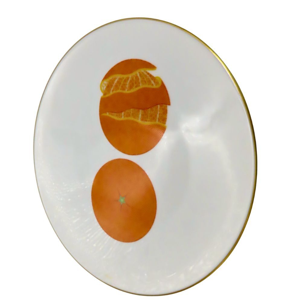 中古】 HERMES エルメス デザートプレート カオルミ オレンジ 皿 24cm