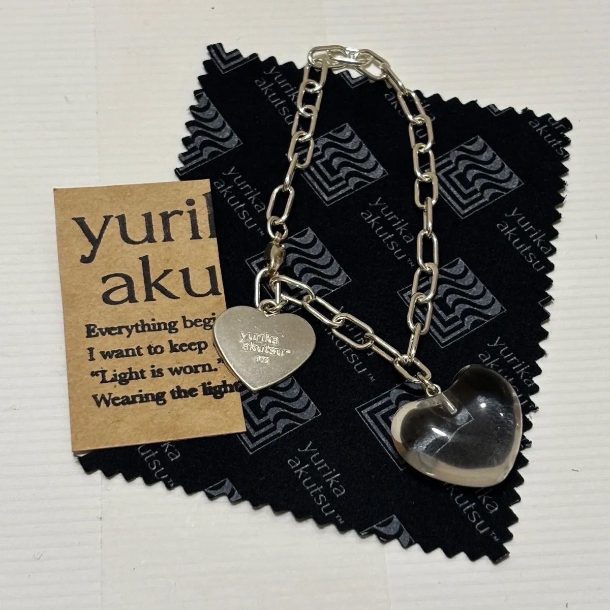 yurika akutsu ガラスハート ブレスレットsilver925 yurika akutsu ガラスハート ブレスレット silver925