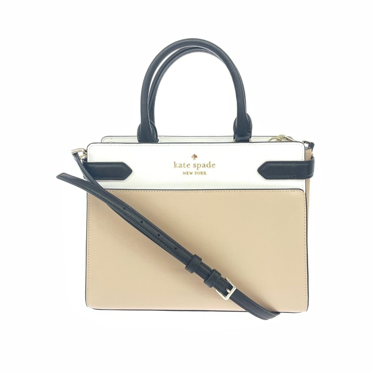 美品 Kate spade ケイトスペード 2WAYバッグ ホワイト/ベージュ レザー 