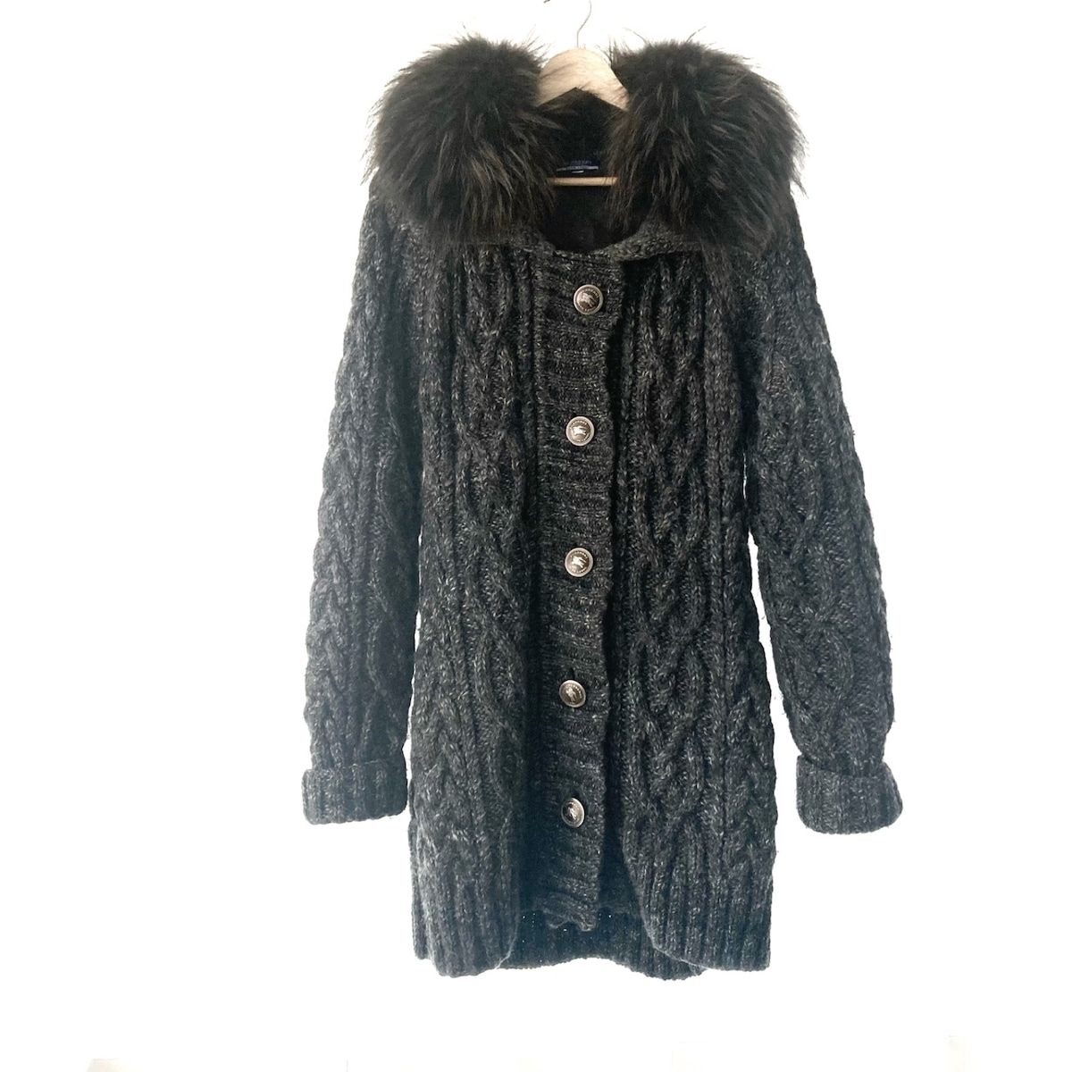 ◇BURBERRY BLUE LABEL◇ピーコート ダークグレー 38 M