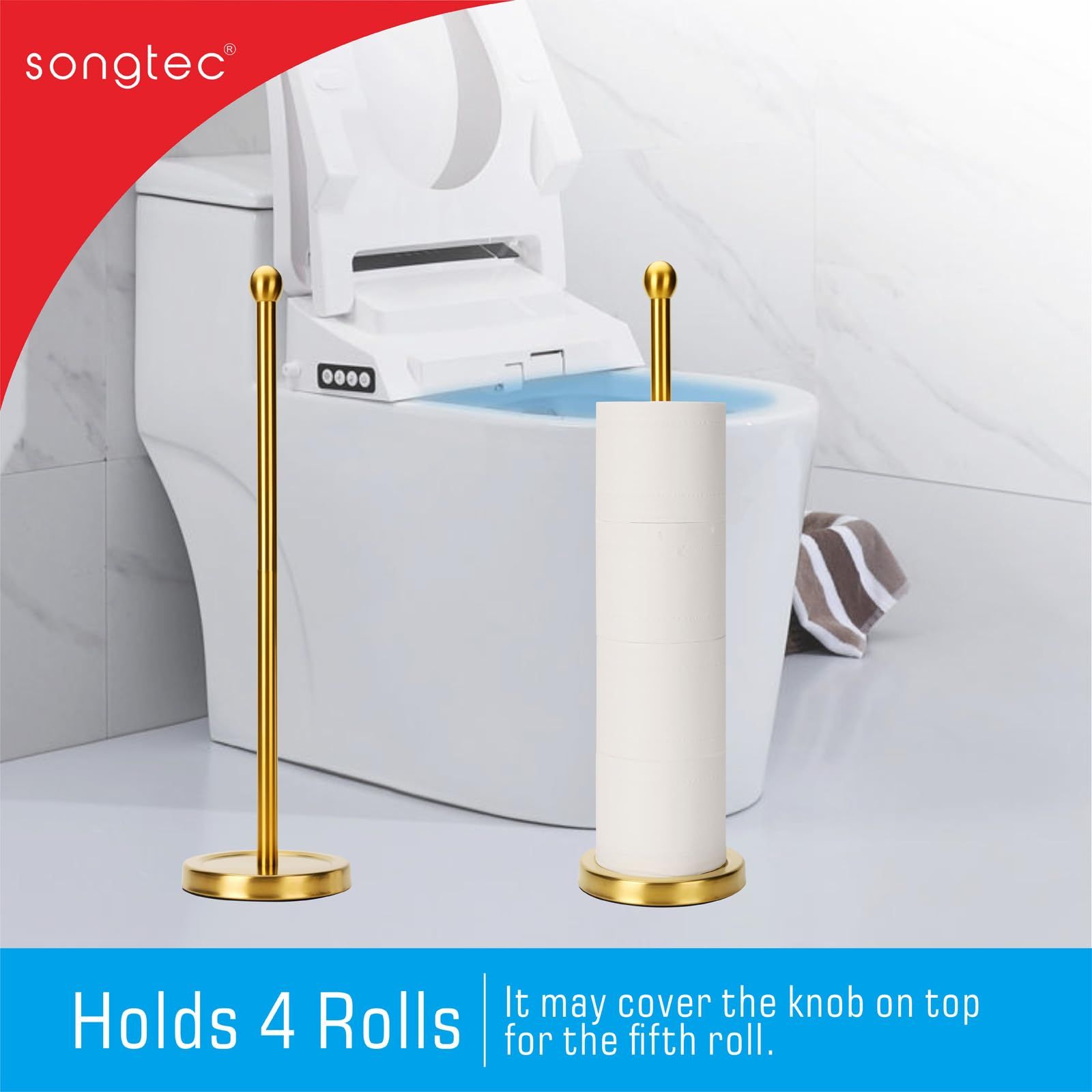 Songtec トイレットペーパーホルダースタンド