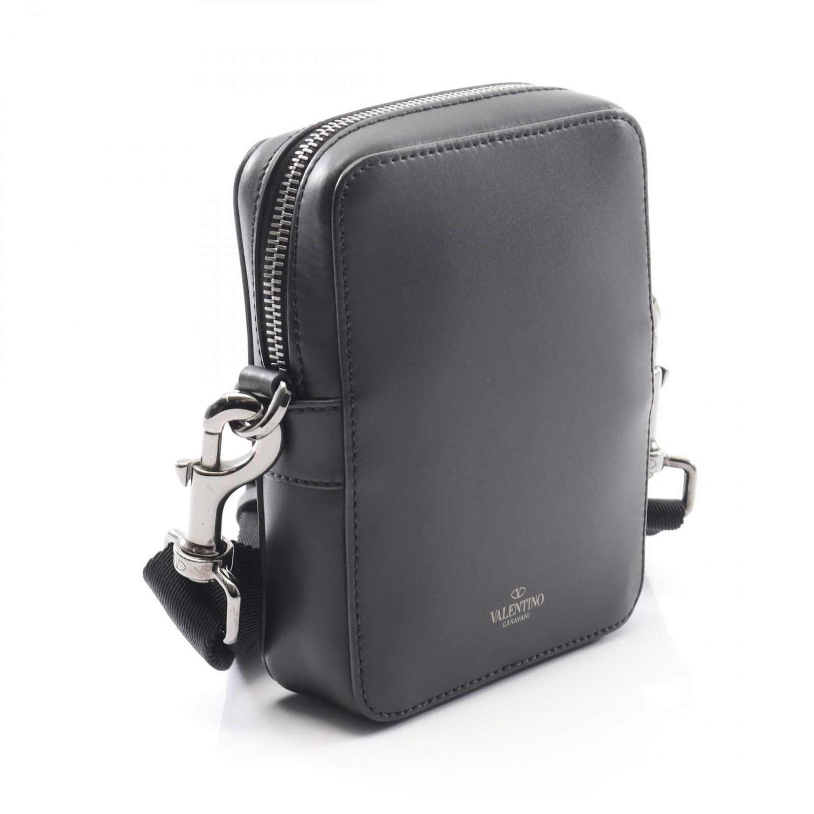 ヴァレンチノ Valentino ショルダーバッグ VLTNロゴ XY2B0943 ブラック レザー VLTNロゴネオン ショルダーバッグ メンズ Used A