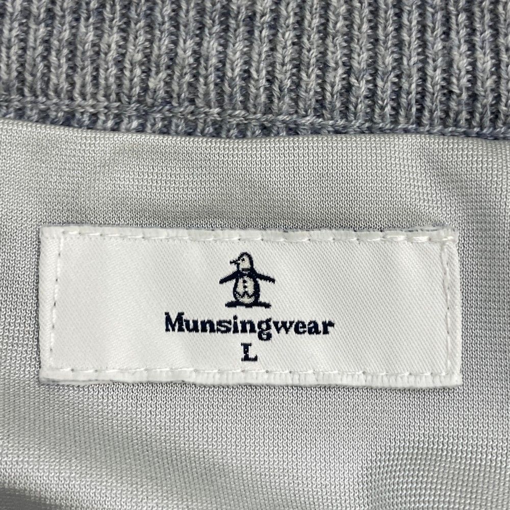 サイズ：L MUNSING WEAR マンシングウェア  裏地付 ニットセーター 千鳥柄 グレー系 [240101444617] ゴルフウェア レディース ストスト サイズ：L MUNSING WEAR マンシングウェア 裏地付 ニット