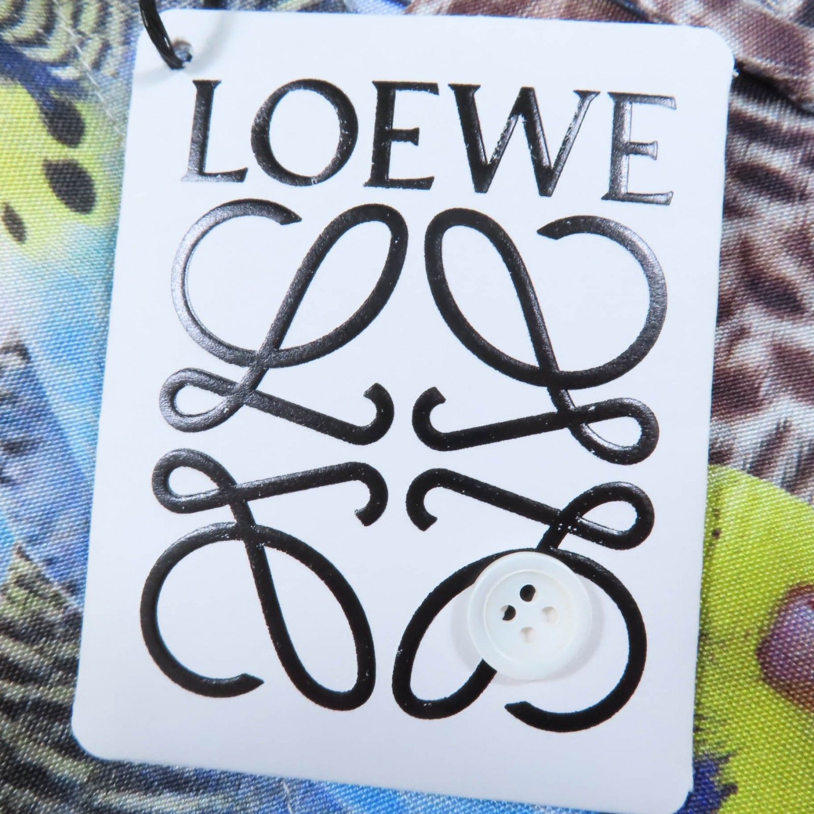 未使用品☆LOEWE ロエベ S359Y05X45 シルク アナグラムロゴ刺繡  