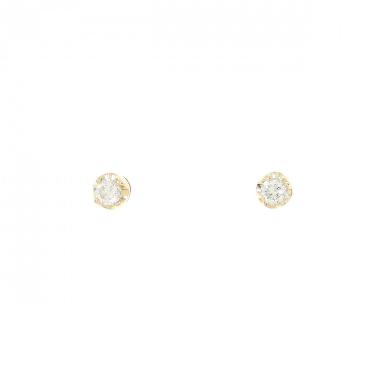 K18YG ソリティア ダイヤモンド ピアス 0.10CT