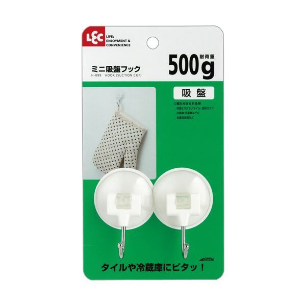 まとめ レック ミニ吸盤フック 耐荷重500gH-099 1パック 2個