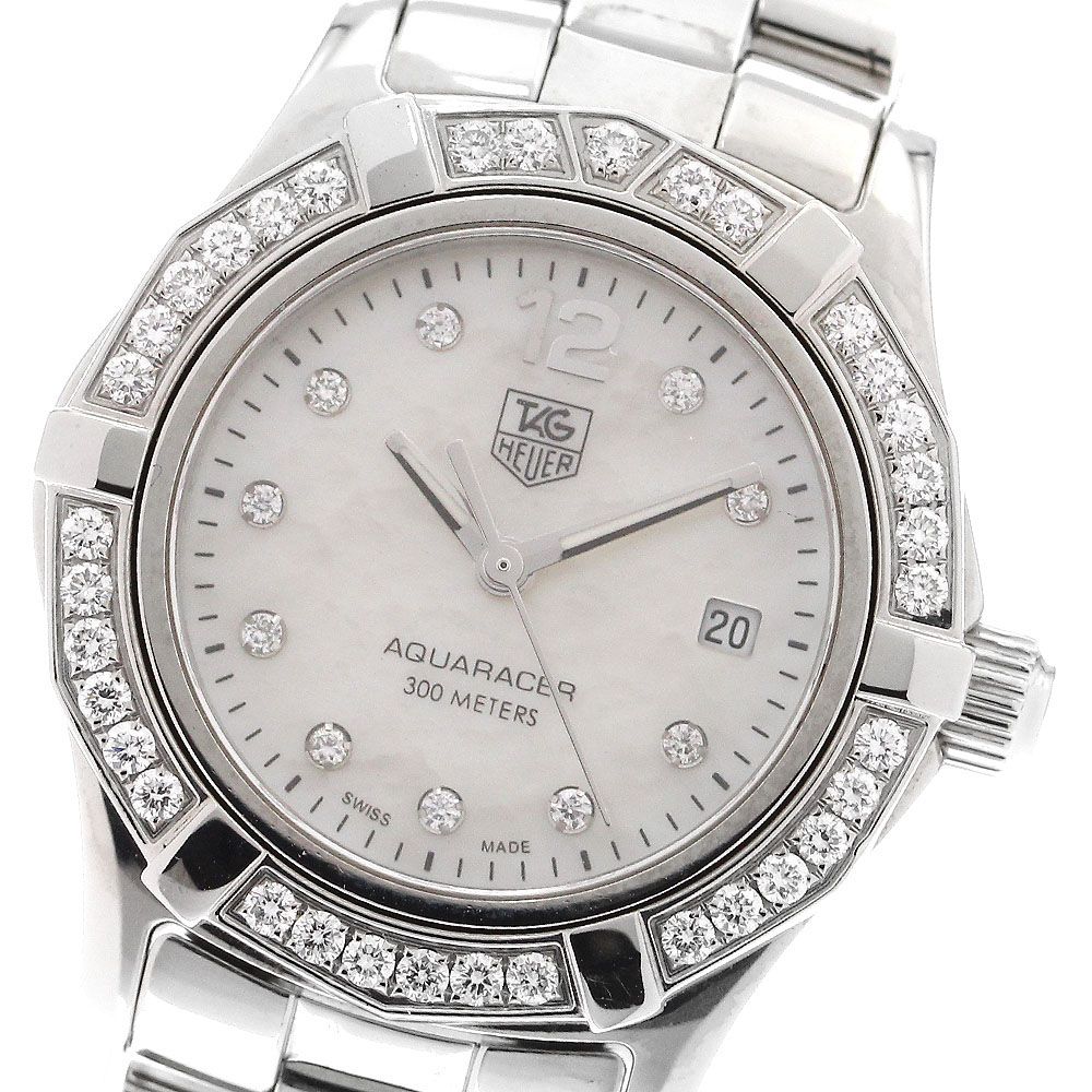 タグ・ホイヤー　アクアレーサー　WAF141B　ダイヤベゼル　レディース　稼働品 タグホイヤー TAG HEUER WAF1416 アクアレーサー ダイヤベゼル