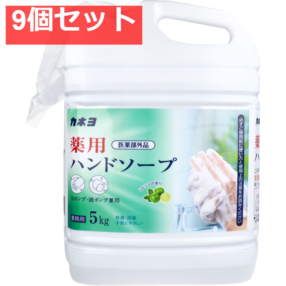 業務用 薬用ハンドソープ 泡ポンプ 液ポンプ兼用 シトラスの香り 5kg 9個セット
