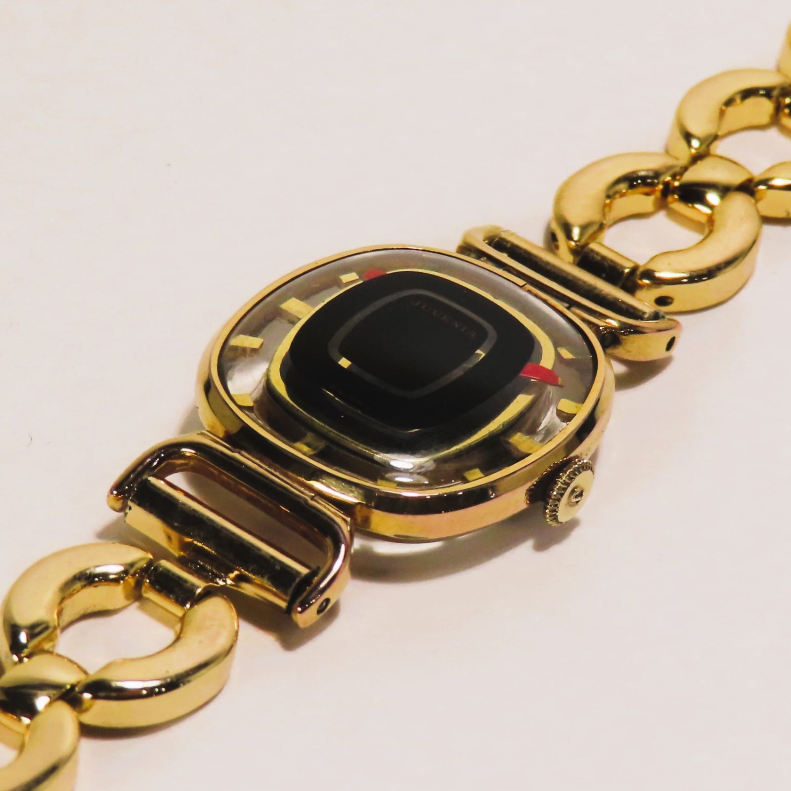 稼働品 ジュベニア JUVENIA スケルトン ミステリーダイアル 手巻き