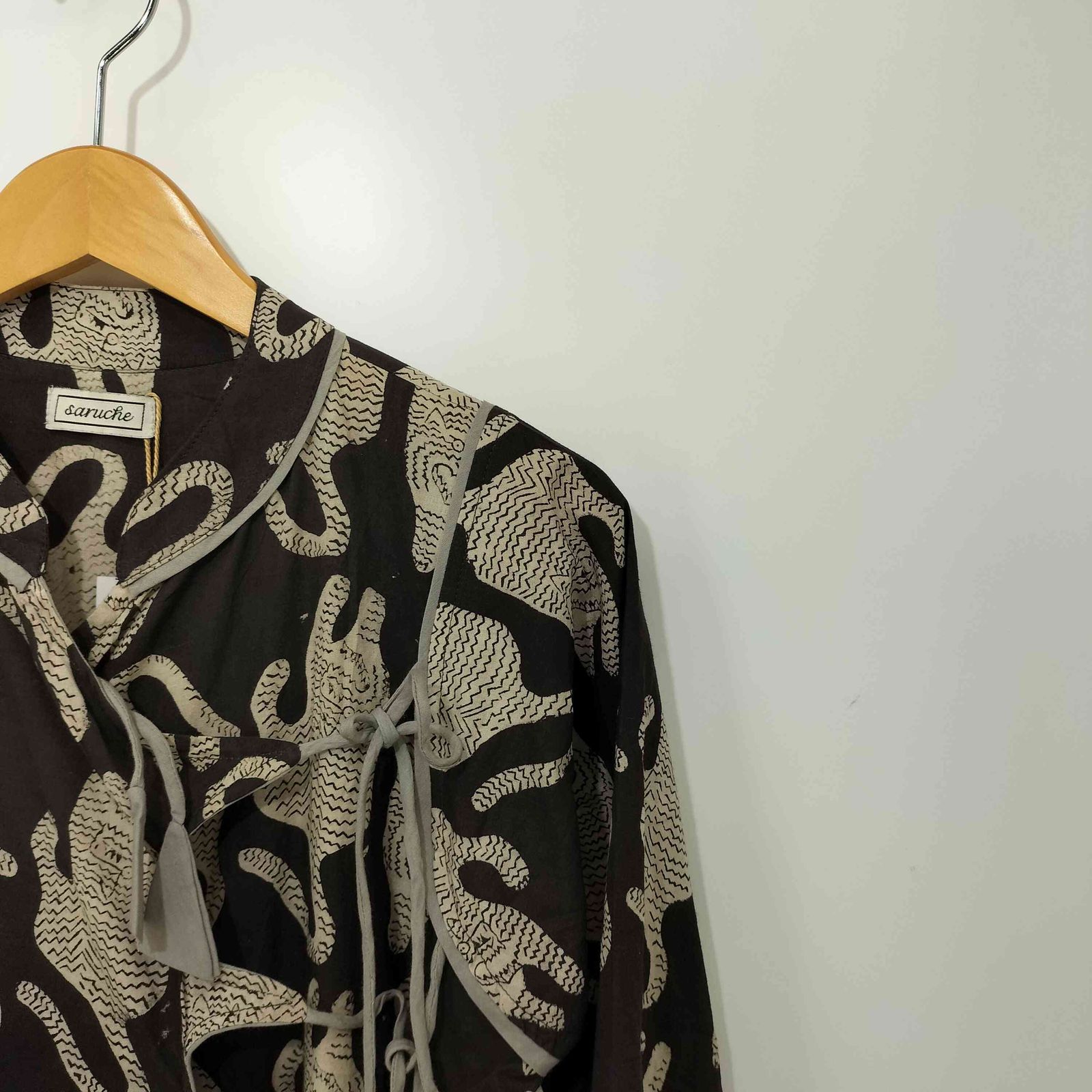 USED古着(ユーズドフルギ) saruche インド染め 三角模様 ワンピース 