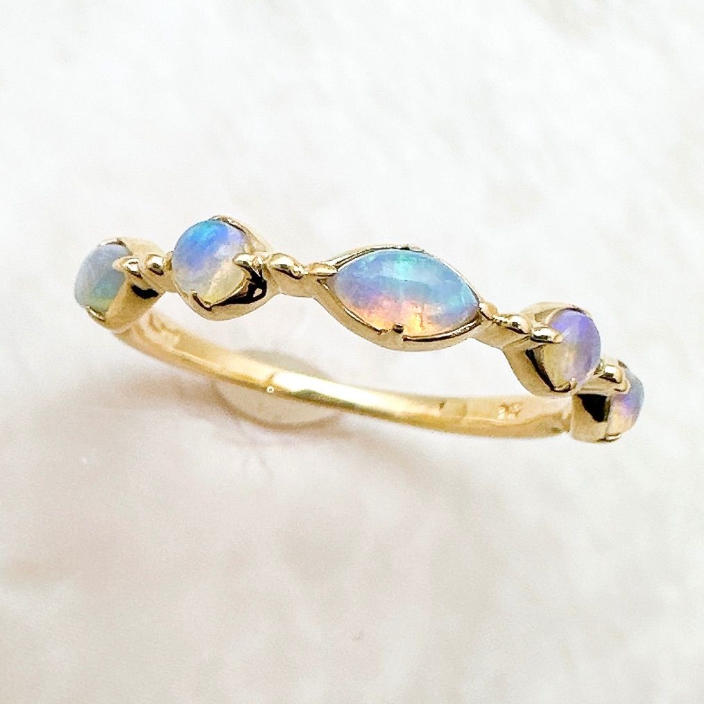 美品/人気🌟agete オパール イエローゴールド リング 約9号 U