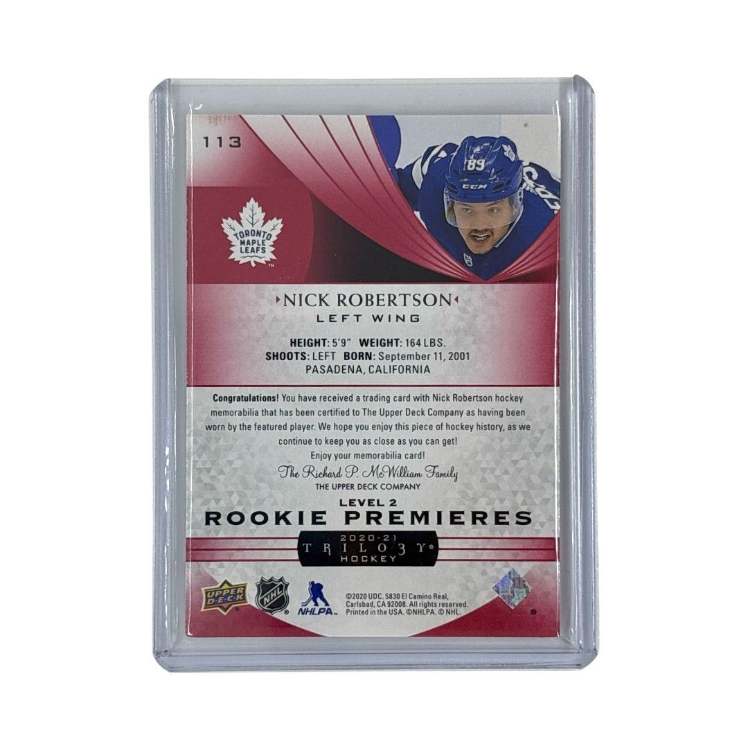 Leaf NHLカード INVICTUS CARPE DIEM THEOREN FLEURY 5/9 #CD-21 送料無料 中古 IT1 UPPER DECK NHLカード TRILOGY NICK ROBERTSON MAPLE LEAFS 35