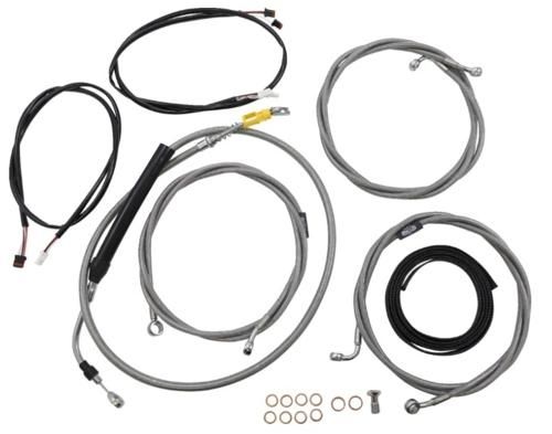 ハンドルバー コンプリートラインキット 2021〜25年ツーリング用ステンレスメッシュ 推奨ハンドル 18～20インチエイプハンガー