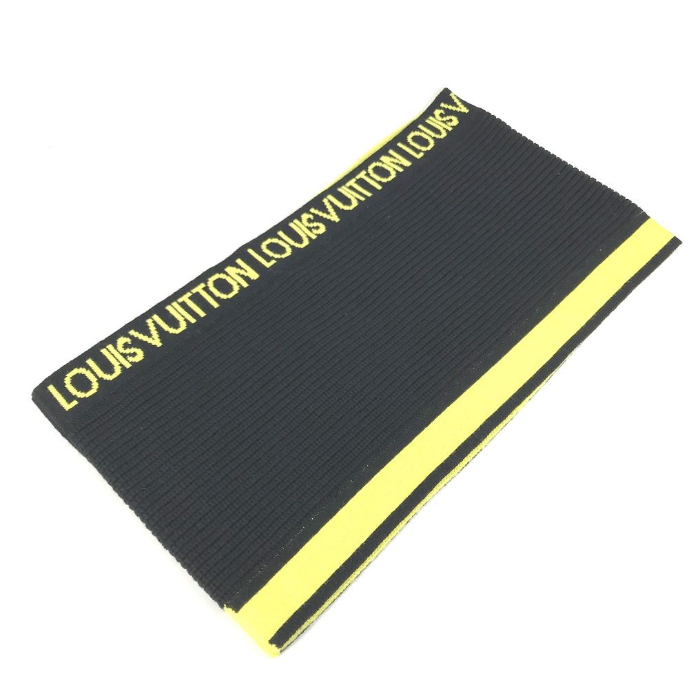 ルイヴィトン LOUIS VUITTON スヌード ロゴ MP2238 バイカラー マフラー ウール ブラック 美品 LOUIS VUITTON ルイヴィトン マフラー スヌード ロゴ MP2238 ウール