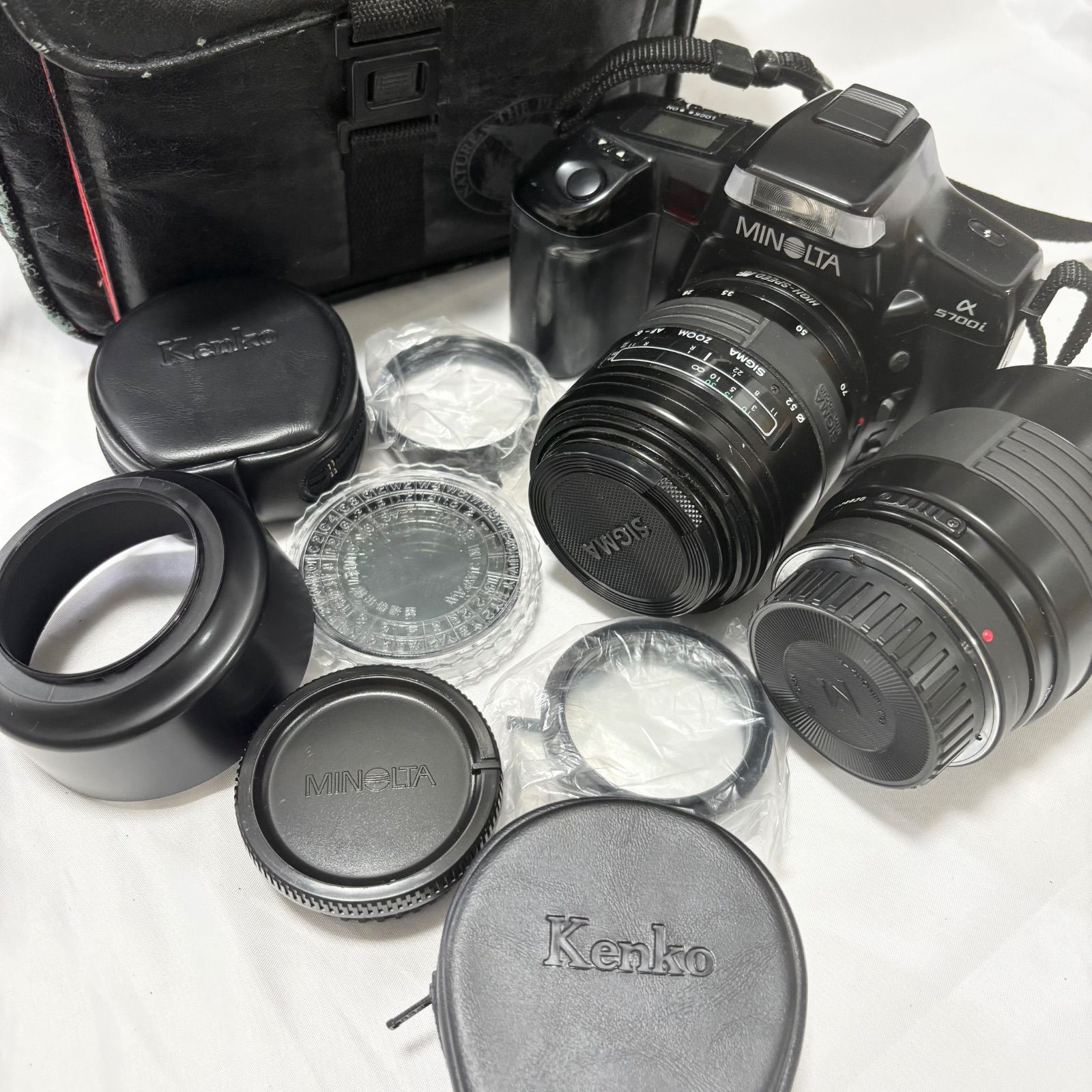 送料無料 MINOLTA|ミノルタ|α 5700i|コンパクトフィルムカメラ|撮影|写真|レンズ付き|カメラアクセサリー付き|ケース付き|動作未 |ジャンク品扱い| 品