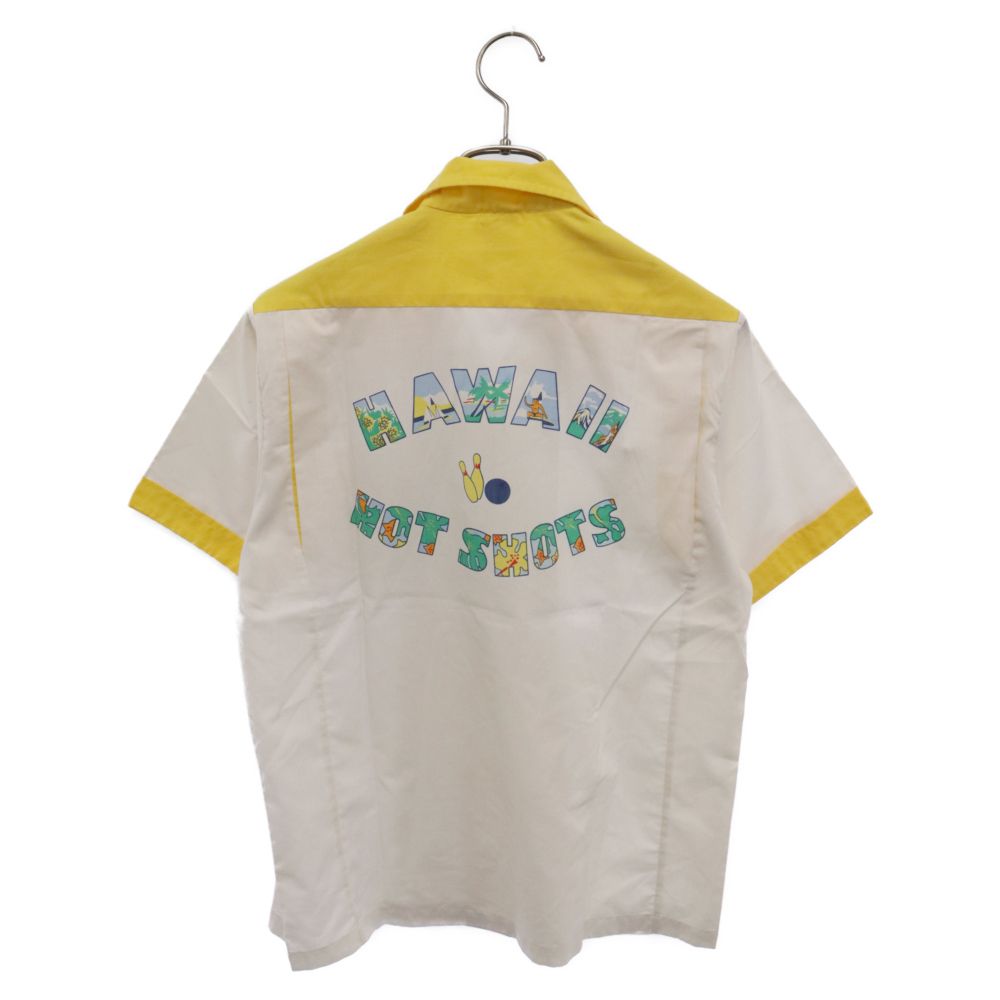 VINTAGE (ヴィンテージ) 70s VINTAGE KENNINGTON ヴィンテージ ケニントン 半袖開襟 ボーリングシャツ ホワイト/イエロー
