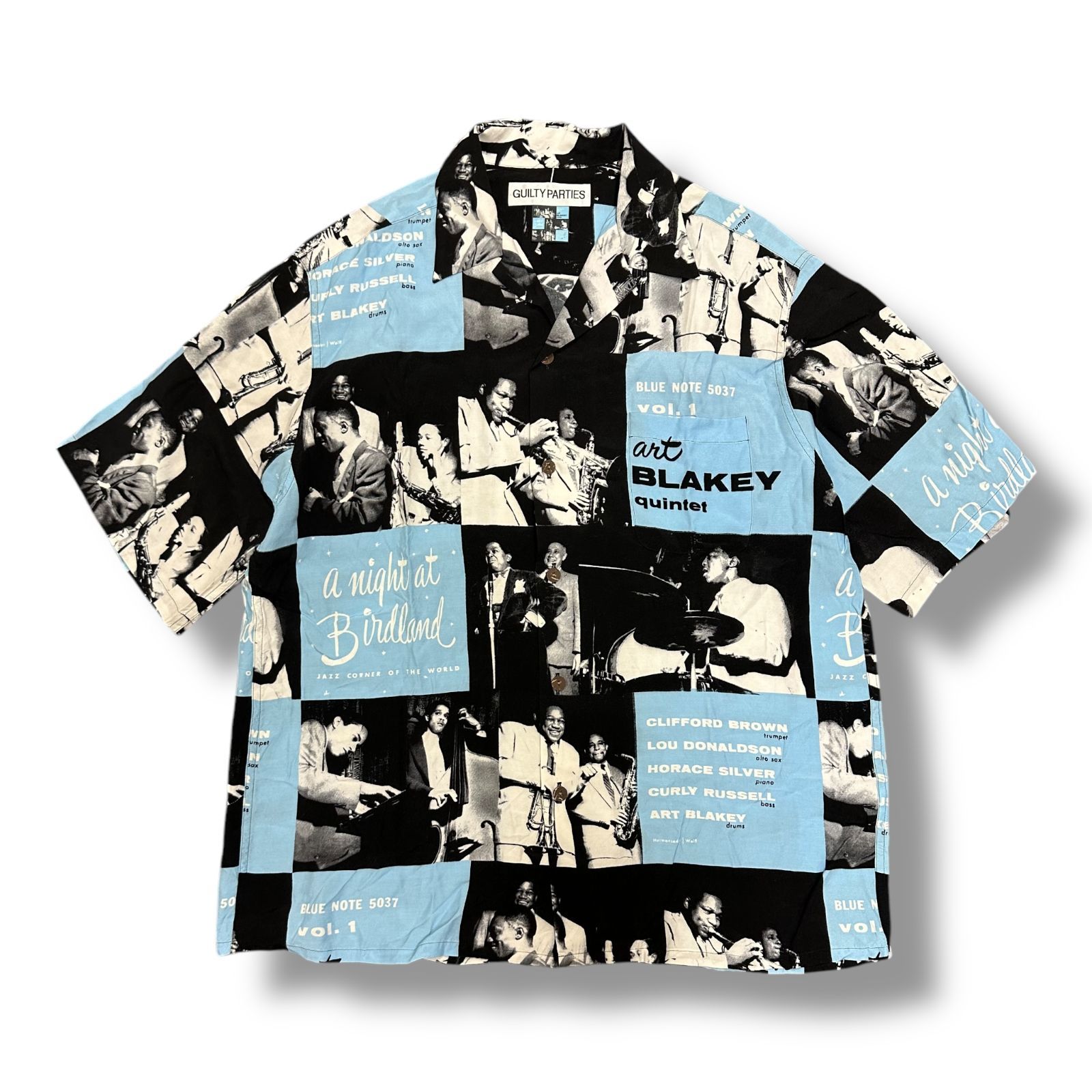 参考上代41800円 WACKO MARIA 24SS ×BLUE NOTE HAWAIIAN SHIRT S|S -TYPE 3 ハワイアンシャツ アロハシャツ 半袖シャツ ワコマリア ブルーノート コラボ BLUENOTE-WM-HI03 ブルー L
