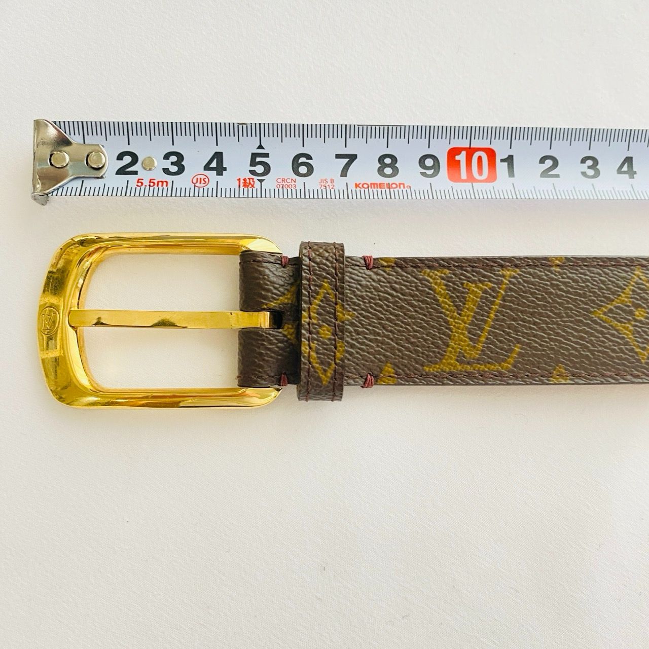 LOUIS VUITTON ベルト モノグラム ゴールドバックル - メルカリ