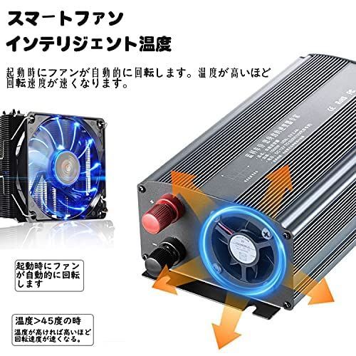 DayPlus カーインバーター 正弦波 12V 定格1200W(最大2400… - メルカリ