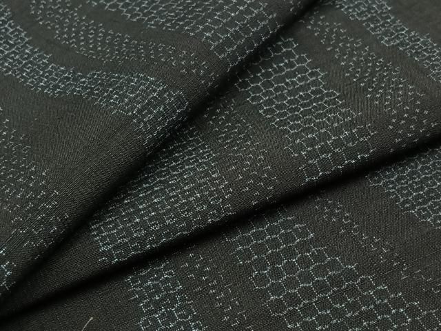 平和屋着物▽上質な紬　単衣　80亀甲　立涌文　正絹　逸品　AABB1415jh 平和屋着物▽上質な紬 単衣 80亀甲 立涌文 正絹 逸品 AABB1415jh