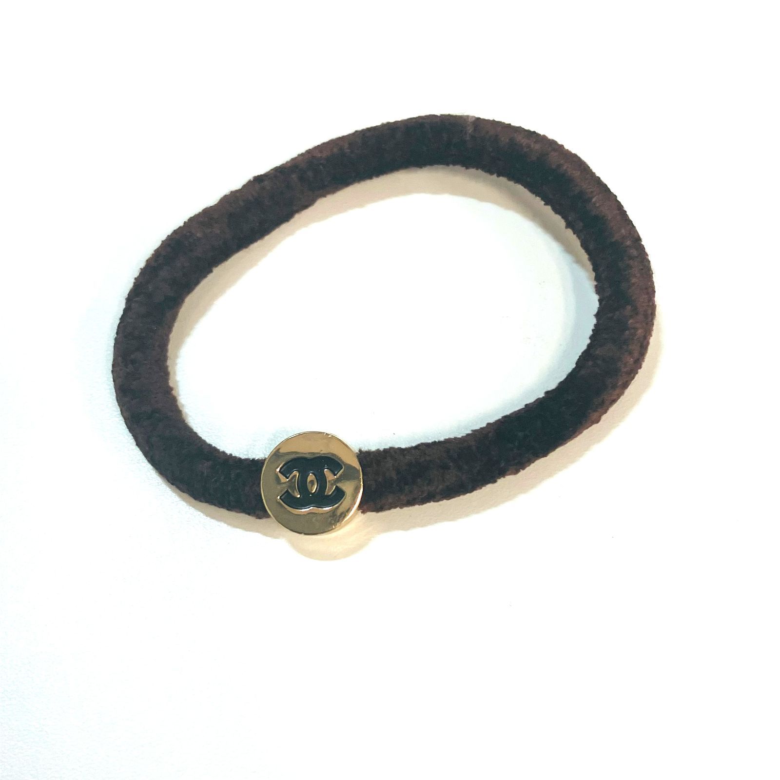 CHANEL シャネル COCOマーク ヘアゴム ブラウン X2085