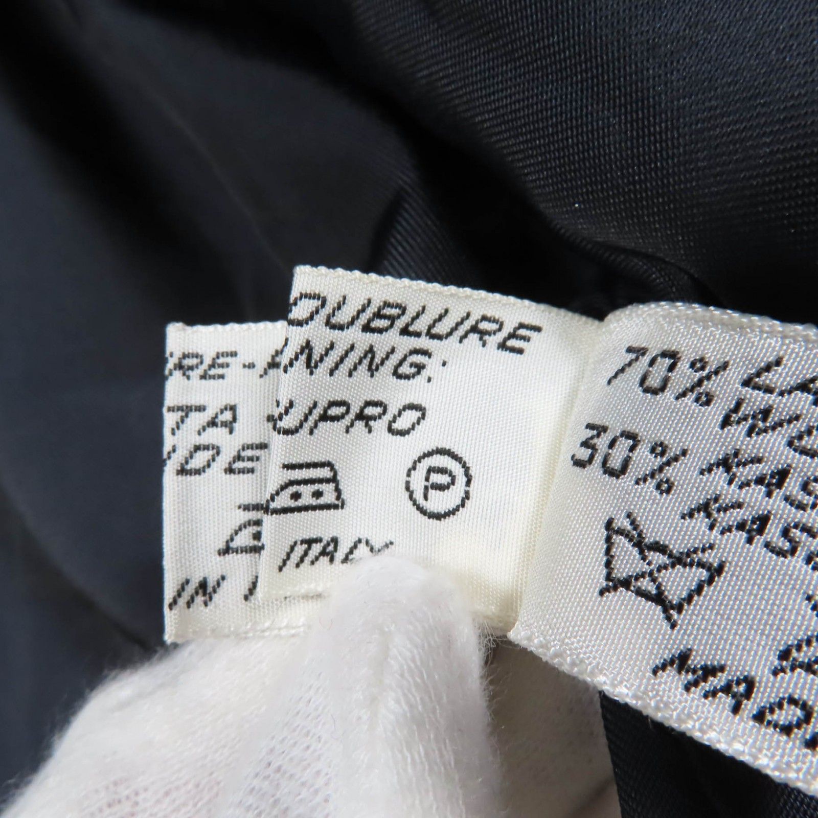 【卸し売り】 Herno ヘルノ ヴィンテージ ウール カシミヤ 裏地シルク100％ 総柄 ベルト付 コート ネイビー 約Mサイズ相当 イタリア製 レディース 再出品