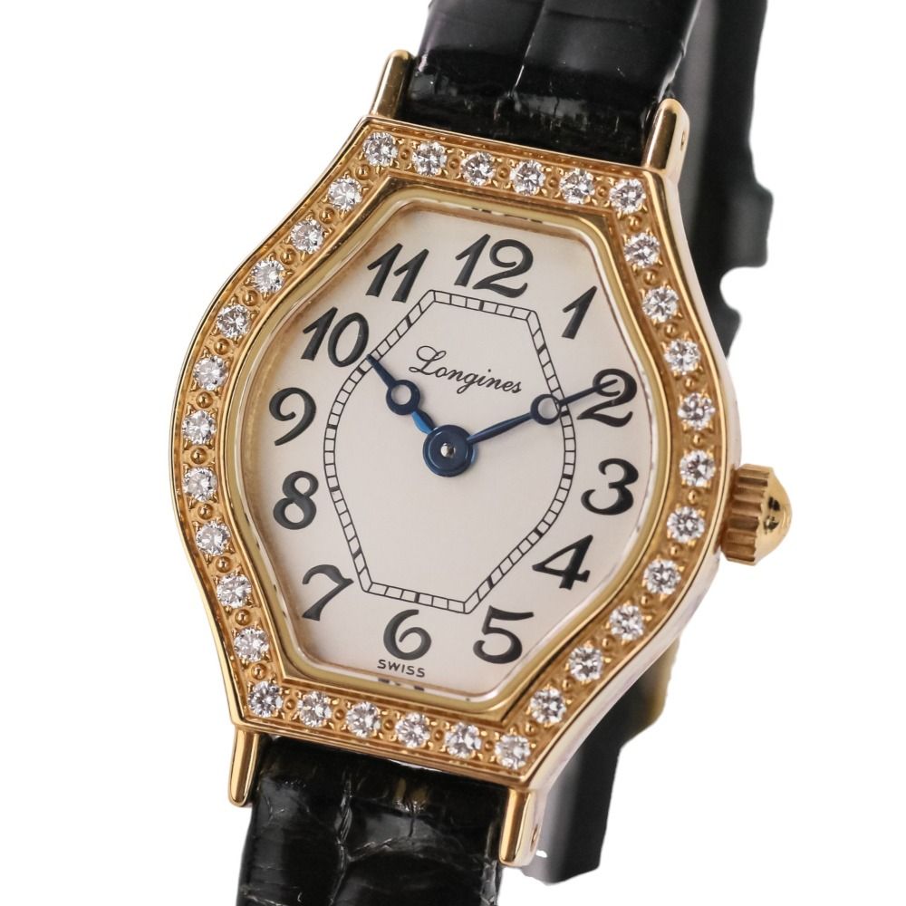 美品 LONGINES ロンジン レ・ラヴィソント ダイヤモンド K18YG 腕時計  