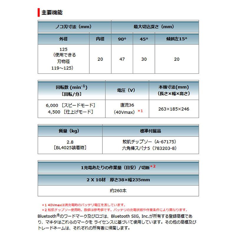 マキタ 切断工具 40Vmax 125mm 充電式マルノコ HS005GRDX 無線連動 非対応