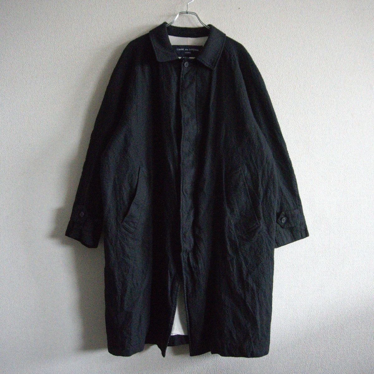 23AW COMME des GARCONS HOMME 製品縮絨 ステン コート S ブラック ウール コムデギャルソン オム 25050558