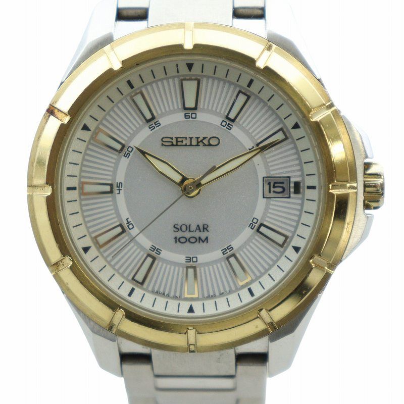 良品　SEIKO　セイコー　ゴールド　V158　ソーラー　腕時計　メンズ　デイト 楽天市場】[延長保証対象] 大人の色気 時計 セイコー 腕時計