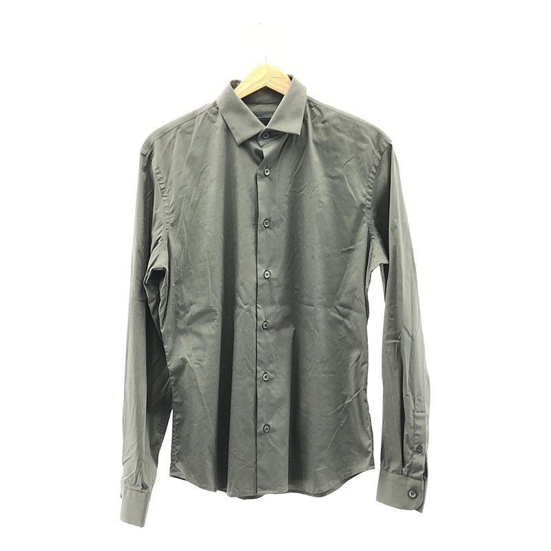 PRADA | プラダ | ワイド ストレッチコットン シャツ | 38 | グレー | メンズ