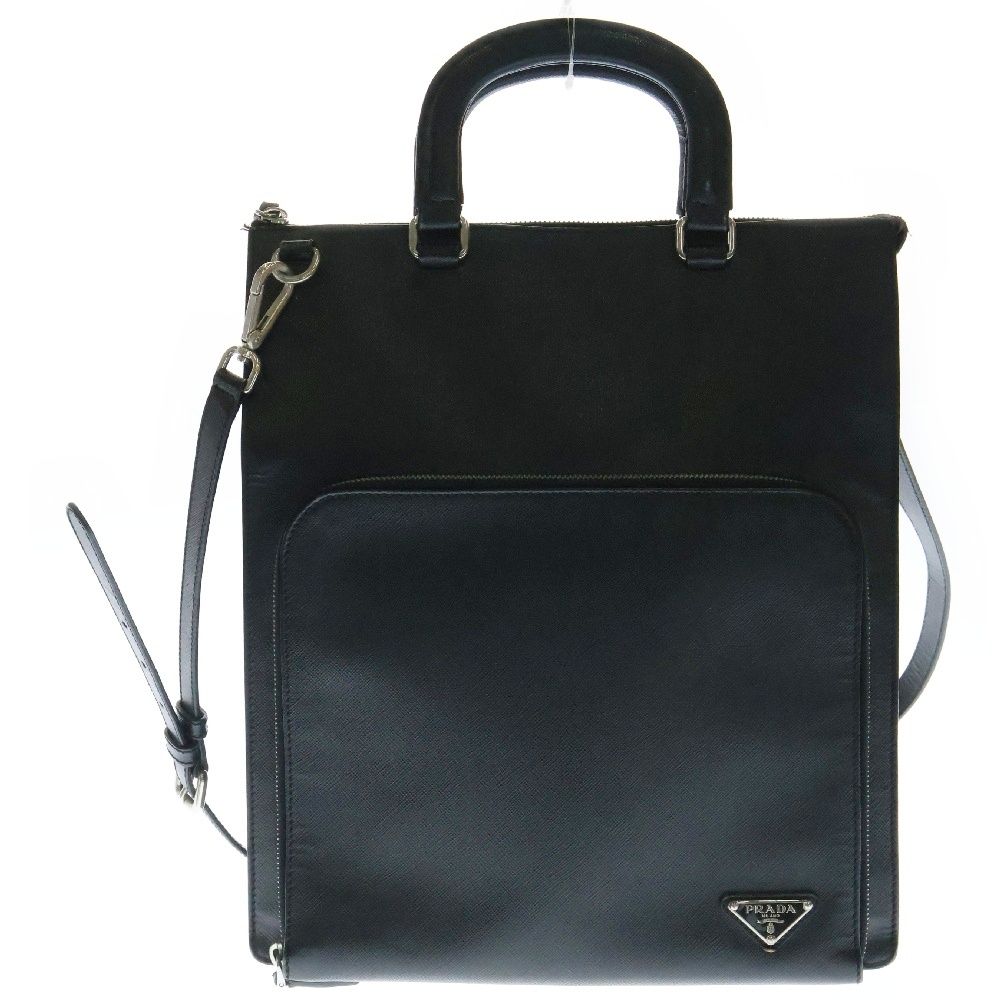 PRADA プラダ SAFFIANO TRAVEL サフィアーノ レザー トラベル 2WAYハンドバッグ ショルダーバッグ ブラック VR0062