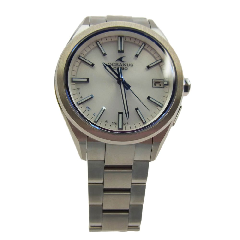 CASIO OCEANUS カシオ オシアナス OCW-T200S-7AJF タフソーラー 電波ソーラー 10気圧防水 Bluetooth スマートフォンリンク 腕時計 シルバー系【極上美品】【中古】