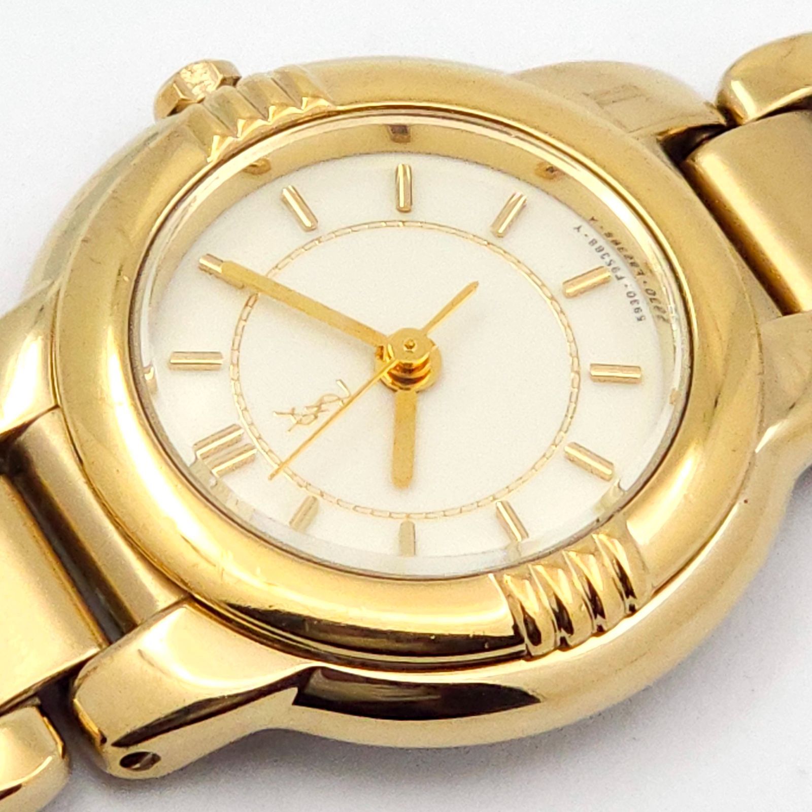 イヴ・サンローラン YSL コンビカラー QZ 腕時計 稼動品 YSL イヴサン