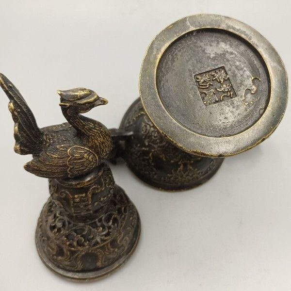 銅器 高脚双龍飛鳳薫香炉 客間茶室書斎華貴 大方得体薫香炉 装飾品 工芸品 置物 銅器 高脚双龍飛鳳薫香炉 客間茶室書斎華貴 大方得体薫香炉