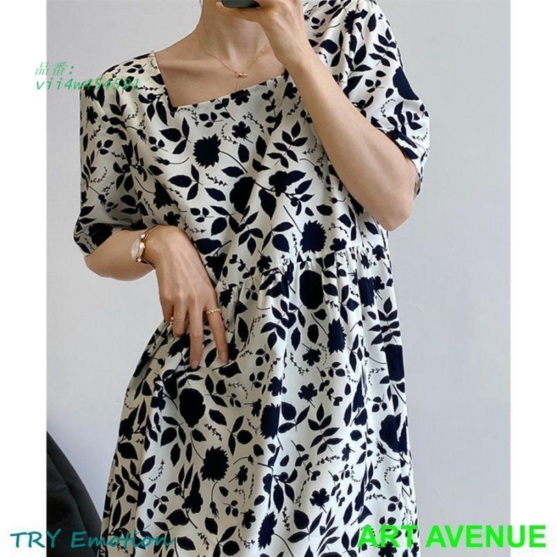 スクエアネック レトロ