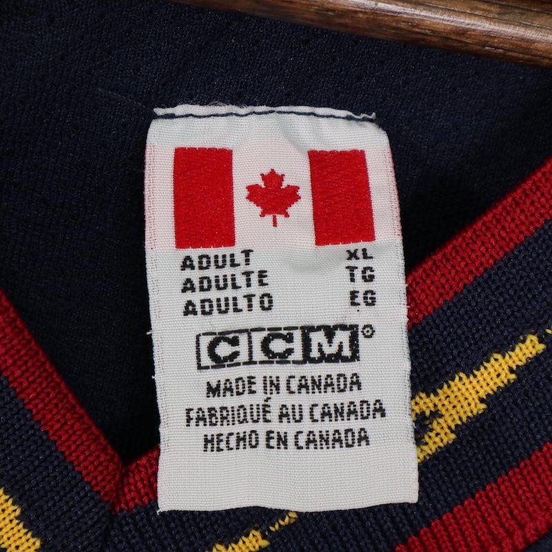 CANADA製 CCM Vネックホッケーシャツ メッシュ メンズUS-XL EBCワッペン ユニフォーム hsc-0865