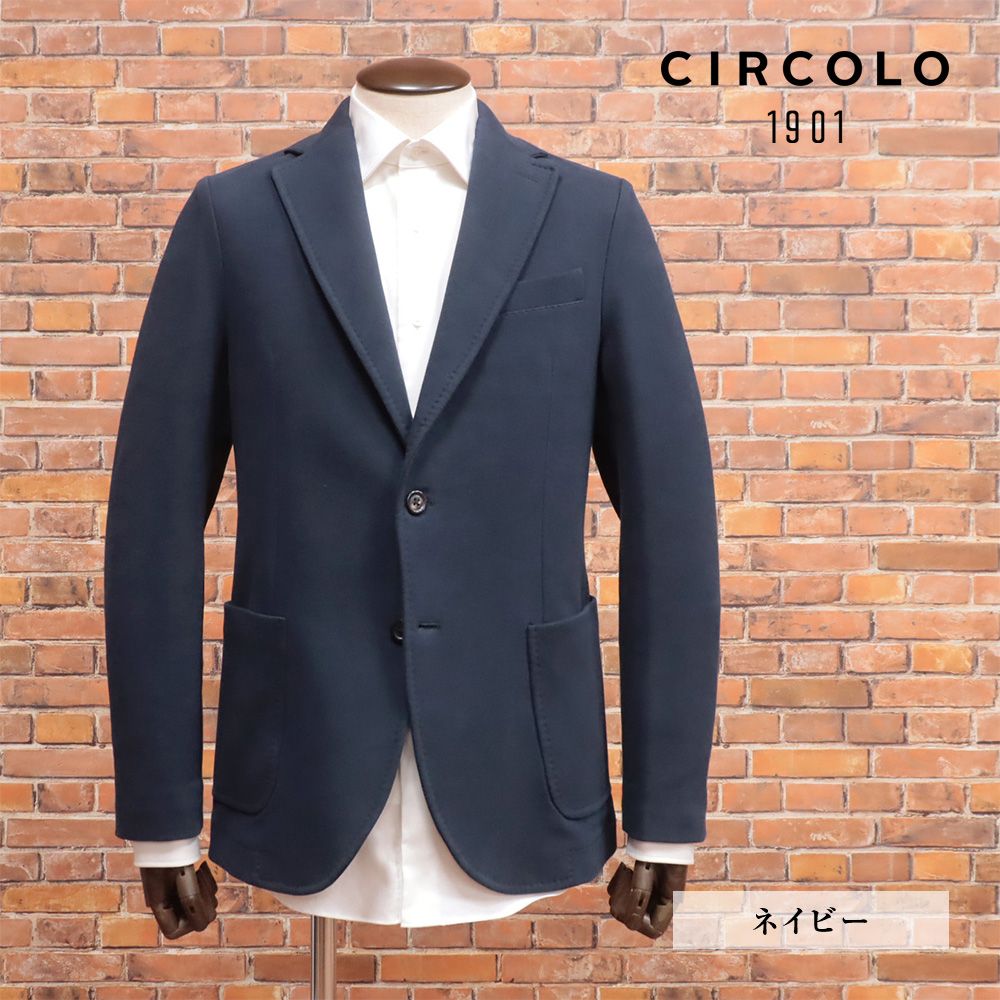CIRCOLO1901 ジャージー アンコン ジャケット ネイビー 楽天市場】チルコロ ジャケット ジャージージャケット