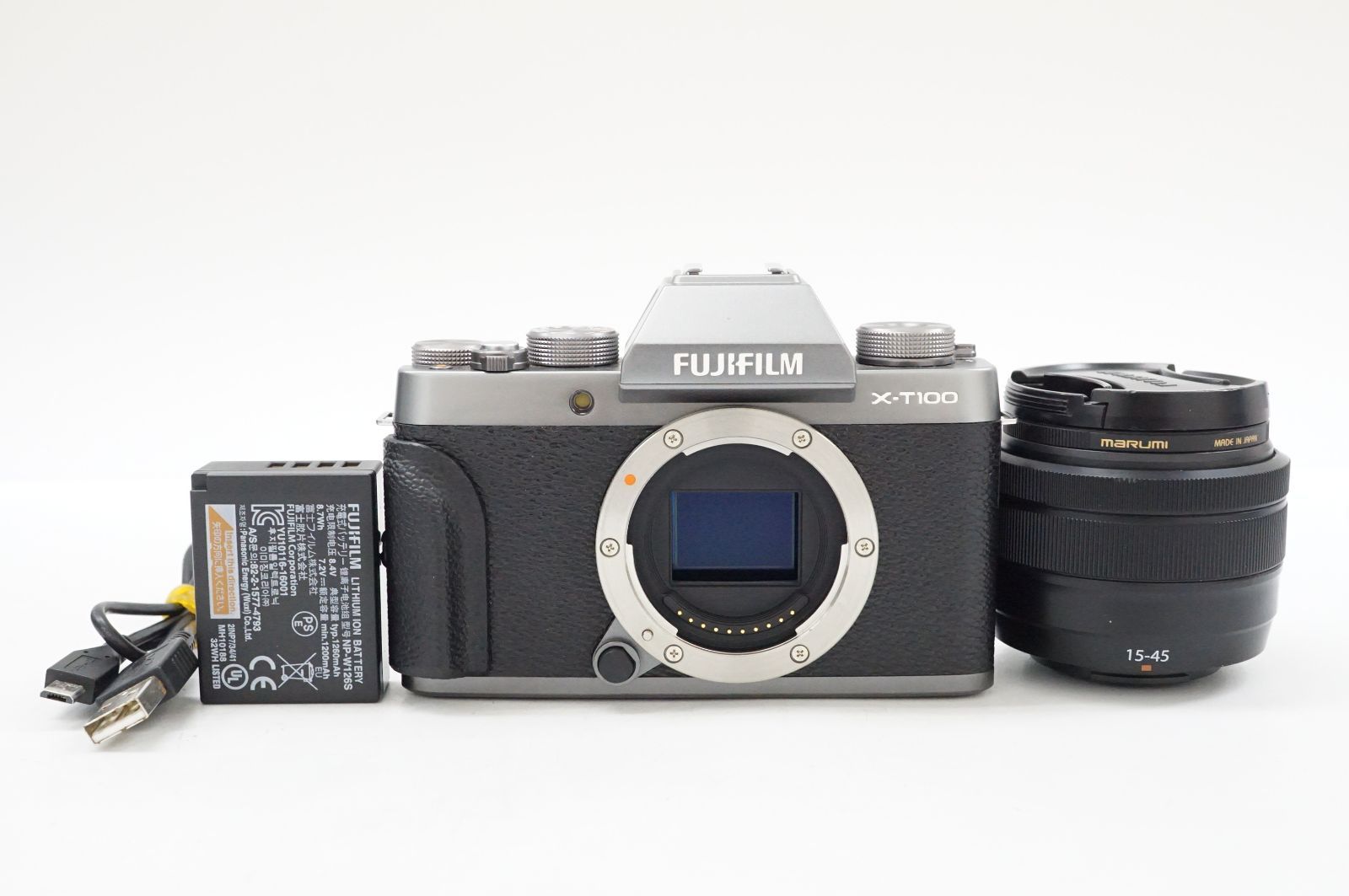 L181701)FUJIFILM X-T100 15-45mm ミラーレス デジタルカメラ ズーム