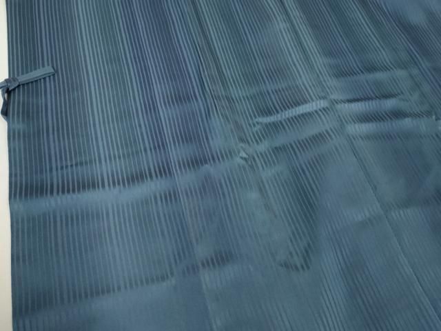 平和屋本店□極上 道行コート ロング丈 霞地紋 縞 暈し染め 逸品 未