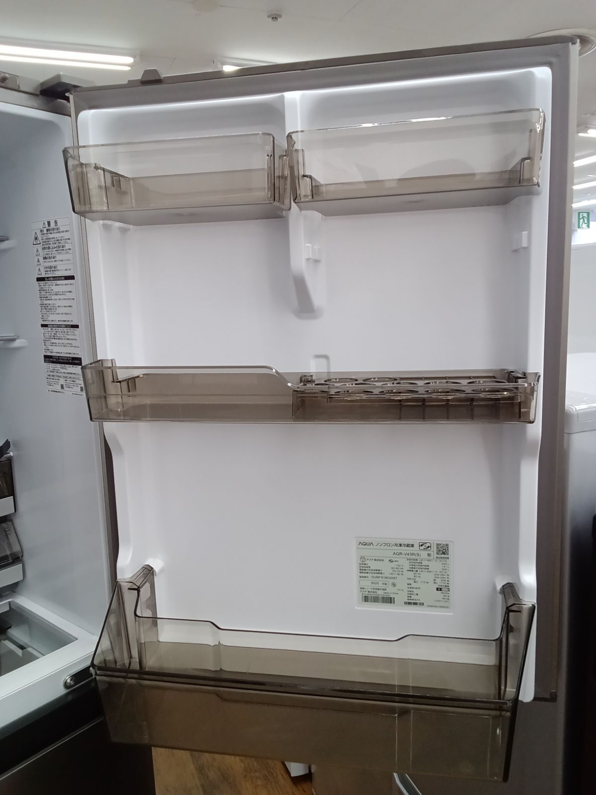 関東地域 販売 2階上げ不可 AQUA 4ドア冷蔵庫 433 L 製 AQR-V 43 R S