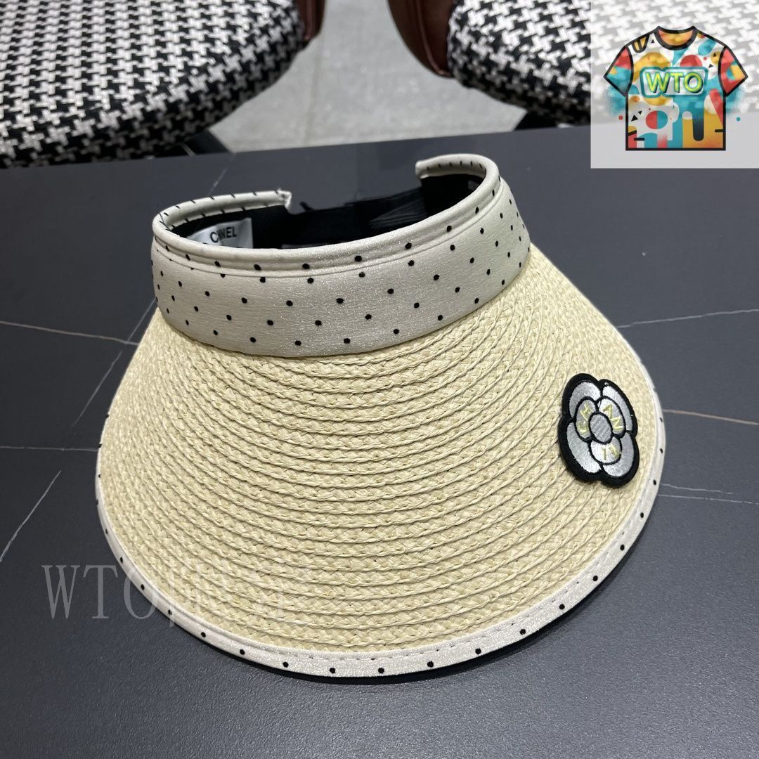 【麦わら帽子コーデに】★CHANEL★サンダル★数量限定 今日特価】CHANEL Polka Dot Straw Visor - メルカリ
