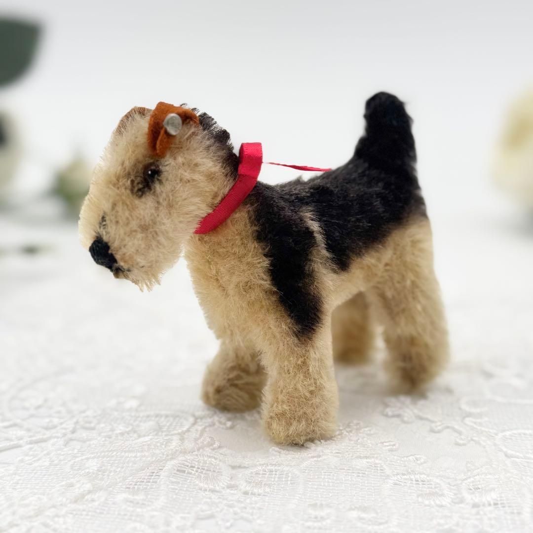 送料無料 シュタイフ Terry Airedale Terrier エアデールテリアのテリー|犬 ビンテージ|アンティーク Steiff|STEIFF